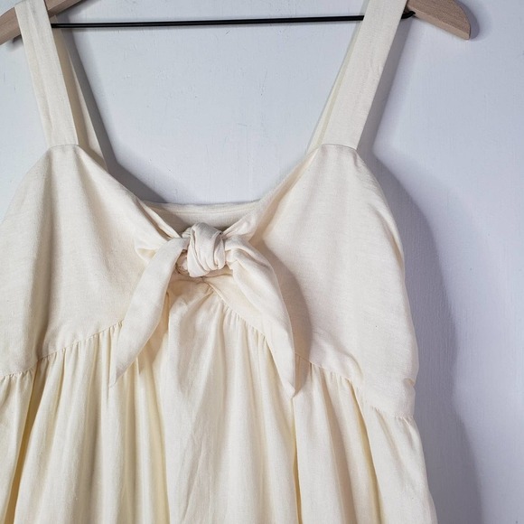 Who What Wear Strappy V-Neck Bow Tie‎ Midi Dress 8 Ivory - Picture 4 of 11